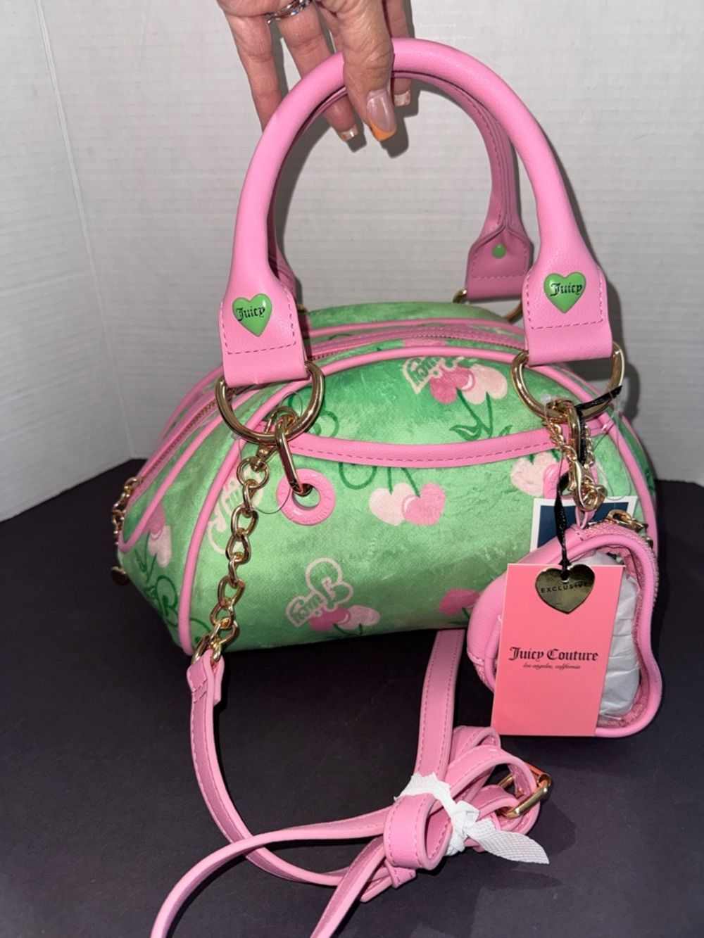 Juicy retro cherry satchel retro green multi BNWT
